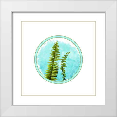 Fern White Modern Wood Framed Art Print with Double Matting by Phillip, Jamie