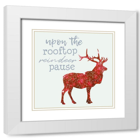 Reindeer White Modern Wood Framed Art Print with Double Matting by Phillip, Jamie