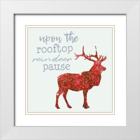 Reindeer White Modern Wood Framed Art Print with Double Matting by Phillip, Jamie