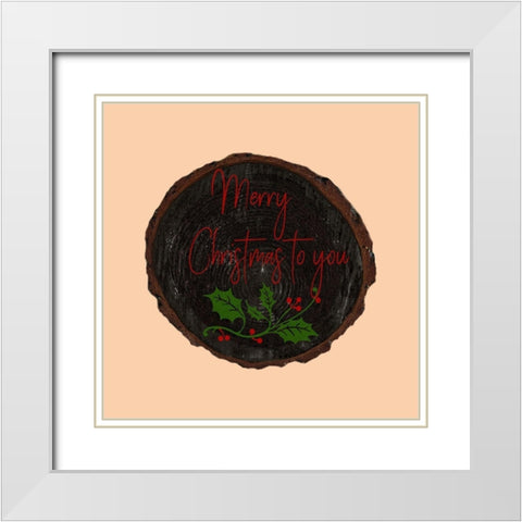 Merry Christmas White Modern Wood Framed Art Print with Double Matting by Phillip, Jamie
