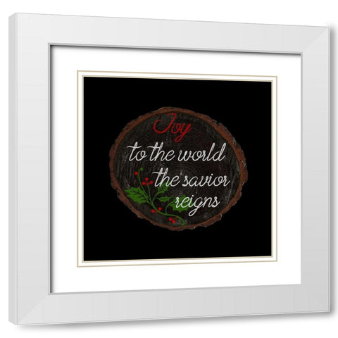 Joy To The World White Modern Wood Framed Art Print with Double Matting by Phillip, Jamie