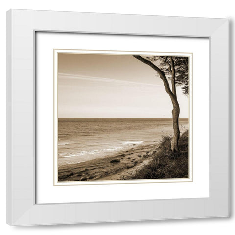Seascape White Modern Wood Framed Art Print with Double Matting by Phillip, Jamie
