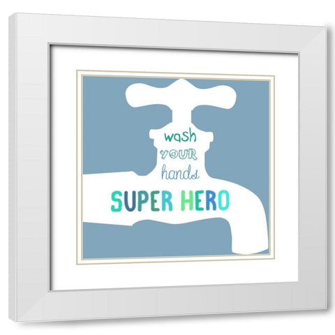 Bathroom 2 White Modern Wood Framed Art Print with Double Matting by Phillip, Jamie