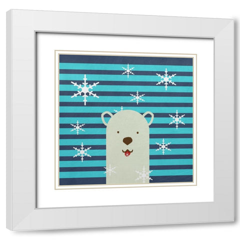 Snow Bear White Modern Wood Framed Art Print with Double Matting by Phillip, Jamie