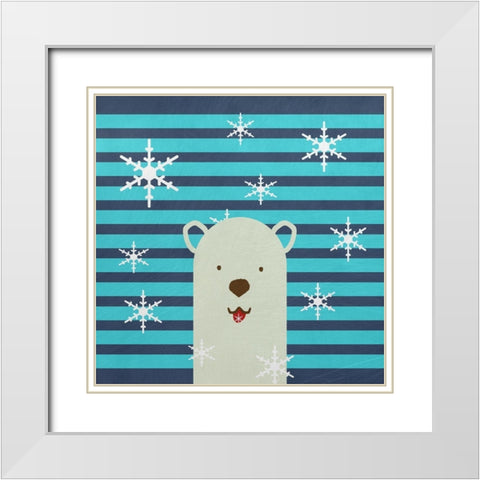 Snow Bear White Modern Wood Framed Art Print with Double Matting by Phillip, Jamie
