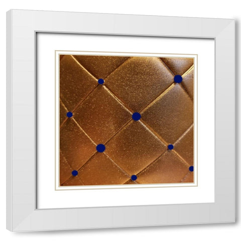 Gold And Blue Pearls 2 White Modern Wood Framed Art Print with Double Matting by Phillip, Jamie