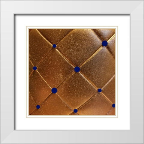 Gold And Blue Pearls 2 White Modern Wood Framed Art Print with Double Matting by Phillip, Jamie