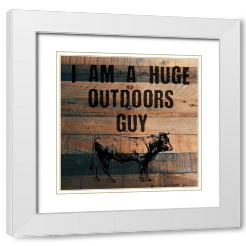 Bull White Modern Wood Framed Art Print with Double Matting by Phillip, Jamie