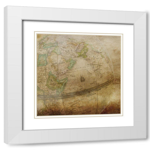 Around The World White Modern Wood Framed Art Print with Double Matting by Phillip, Jamie