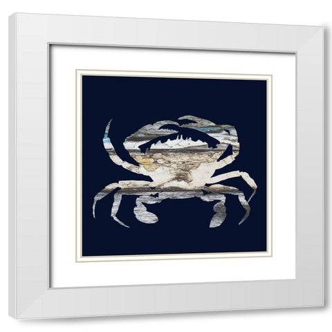 Blue Crab 2 White Modern Wood Framed Art Print with Double Matting by Phillip, Jamie