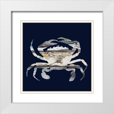 Blue Crab 2 White Modern Wood Framed Art Print with Double Matting by Phillip, Jamie