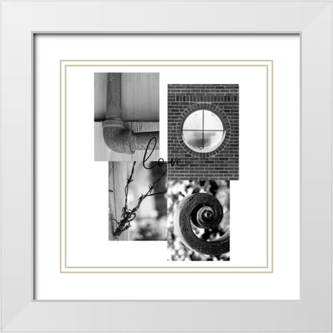 Love Letters White Modern Wood Framed Art Print with Double Matting by Phillip, Jamie