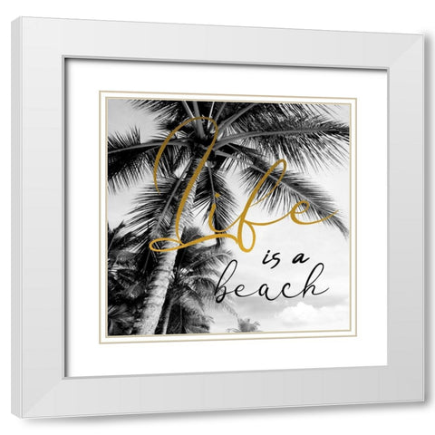Beach White Modern Wood Framed Art Print with Double Matting by Phillip, Jamie