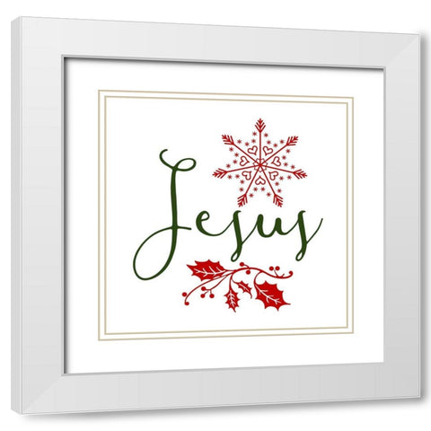 Jesus White Modern Wood Framed Art Print with Double Matting by Phillip, Jamie