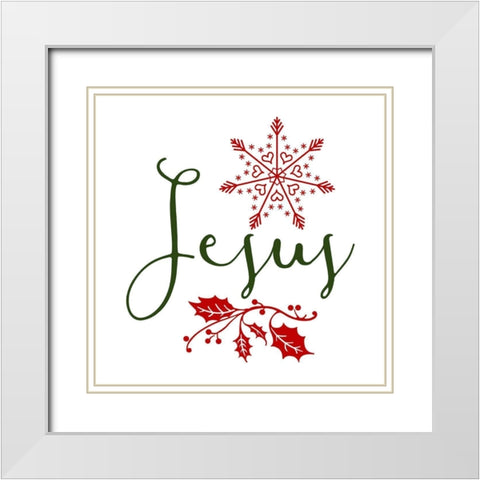 Jesus White Modern Wood Framed Art Print with Double Matting by Phillip, Jamie