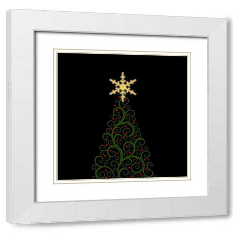 Christmas Tree White Modern Wood Framed Art Print with Double Matting by Phillip, Jamie