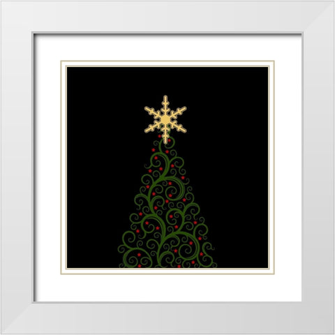 Christmas Tree White Modern Wood Framed Art Print with Double Matting by Phillip, Jamie