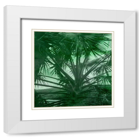 Emerald Palm White Modern Wood Framed Art Print with Double Matting by Phillip, Jamie
