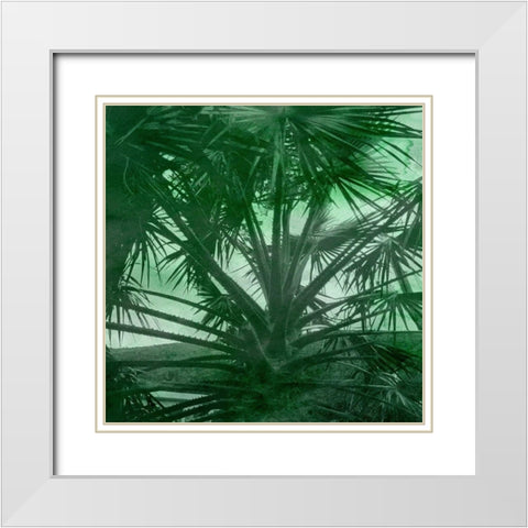Emerald Palm White Modern Wood Framed Art Print with Double Matting by Phillip, Jamie