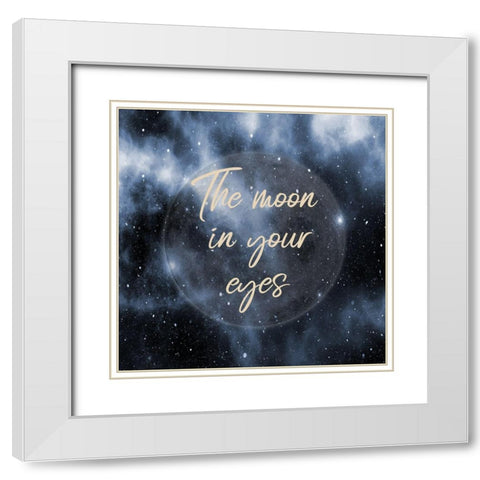 Blue Moon White Modern Wood Framed Art Print with Double Matting by Phillip, Jamie