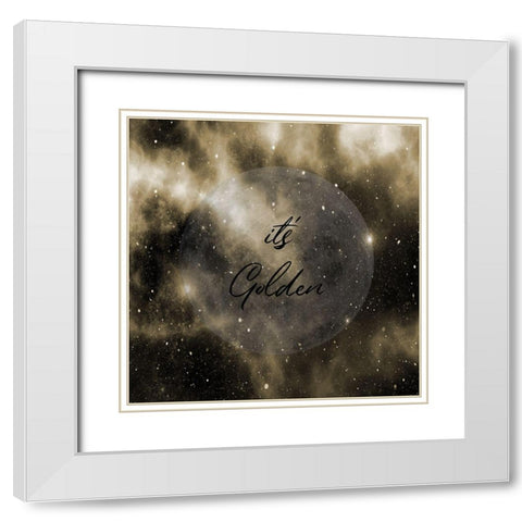 Golden Moon Storm White Modern Wood Framed Art Print with Double Matting by Phillip, Jamie