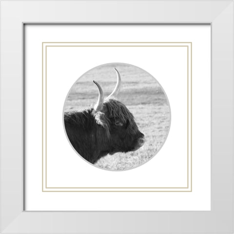 Calf White Modern Wood Framed Art Print with Double Matting by Phillip, Jamie