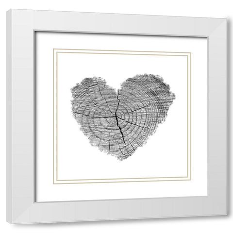 Love Stump 1 White Modern Wood Framed Art Print with Double Matting by Phillip, Jamie