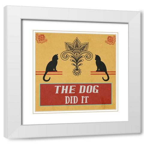 Cats White Modern Wood Framed Art Print with Double Matting by Phillip, Jamie