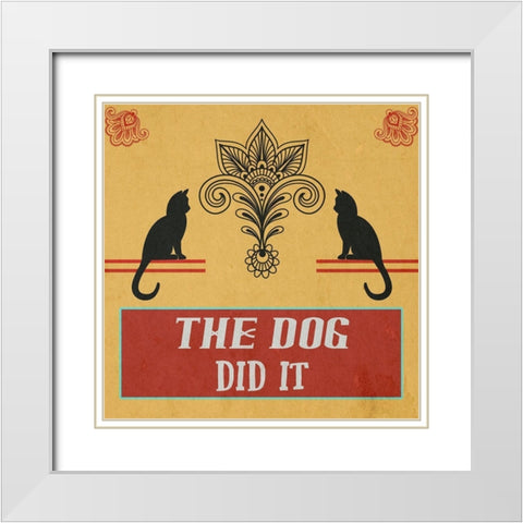 Cats White Modern Wood Framed Art Print with Double Matting by Phillip, Jamie