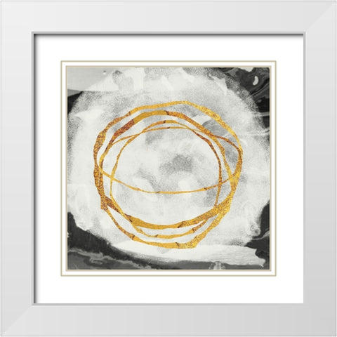 Gold Twist 2 White Modern Wood Framed Art Print with Double Matting by Phillip, Jamie
