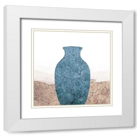 Blue Clay White Modern Wood Framed Art Print with Double Matting by Phillip, Jamie