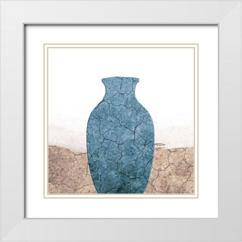 Blue Clay White Modern Wood Framed Art Print with Double Matting by Phillip, Jamie
