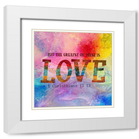 Love White Modern Wood Framed Art Print with Double Matting by Phillip, Jamie
