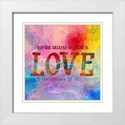 Love White Modern Wood Framed Art Print with Double Matting by Phillip, Jamie