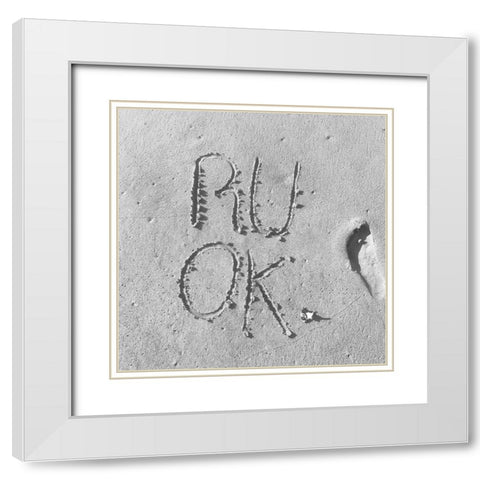 So Ok White Modern Wood Framed Art Print with Double Matting by Phillip, Jamie