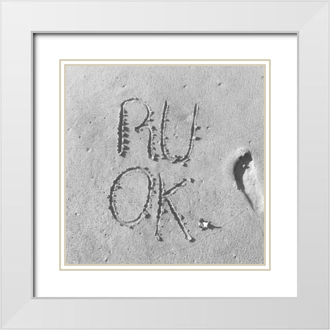 So Ok White Modern Wood Framed Art Print with Double Matting by Phillip, Jamie