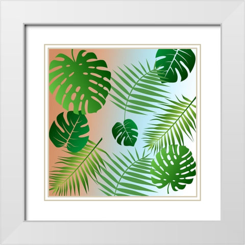 At The Beach 3 White Modern Wood Framed Art Print with Double Matting by Phillip, Jamie