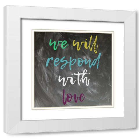 Love White Modern Wood Framed Art Print with Double Matting by Phillip, Jamie