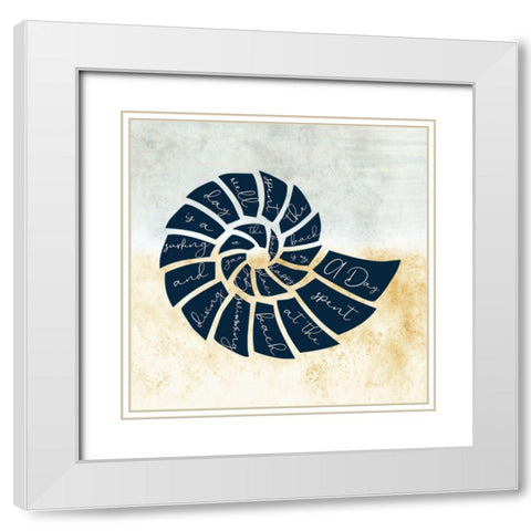 Beach Poetry White Modern Wood Framed Art Print with Double Matting by Phillip, Jamie