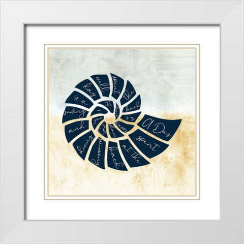 Beach Poetry White Modern Wood Framed Art Print with Double Matting by Phillip, Jamie