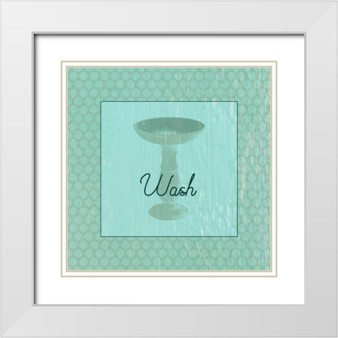 Bath Sink White Modern Wood Framed Art Print with Double Matting by Phillip, Jamie