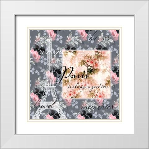 Parisian White Modern Wood Framed Art Print with Double Matting by Phillip, Jamie