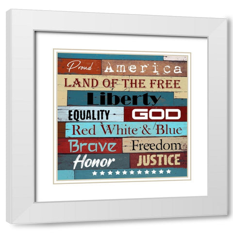 American Pride White Modern Wood Framed Art Print with Double Matting by Phillip, Jamie