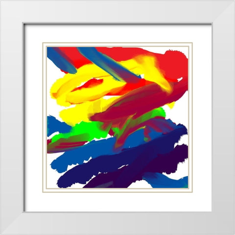 Lap Paint SQ White Modern Wood Framed Art Print with Double Matting by Phillip, Jamie