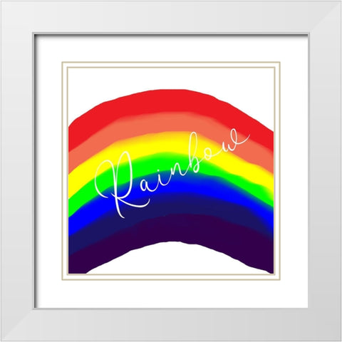 Lap Paint Rainbow White Modern Wood Framed Art Print with Double Matting by Phillip, Jamie