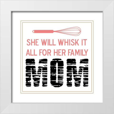 Mom White Modern Wood Framed Art Print with Double Matting by Phillip, Jamie