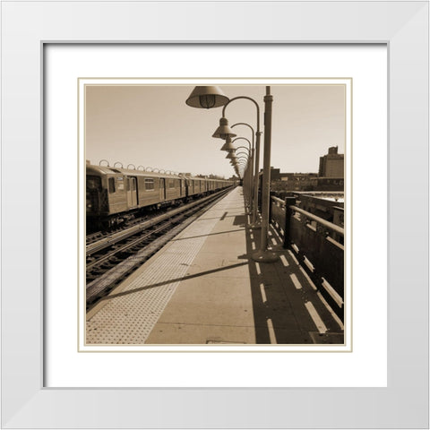 Bronx Trains 3 White Modern Wood Framed Art Print with Double Matting by Phillip, Jamie