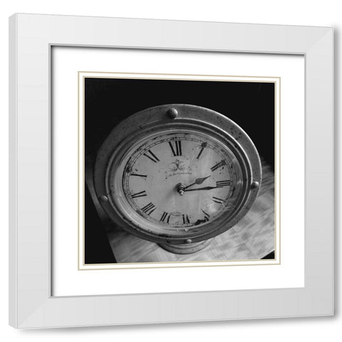 Black Clock White Modern Wood Framed Art Print with Double Matting by Phillip, Jamie