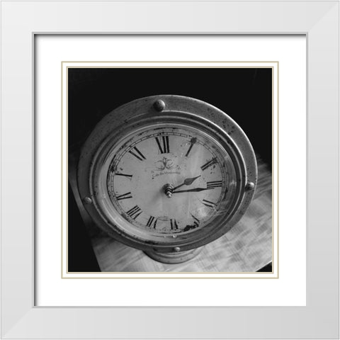 Black Clock White Modern Wood Framed Art Print with Double Matting by Phillip, Jamie