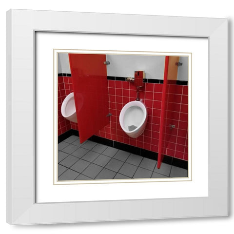 Red Loo 2 White Modern Wood Framed Art Print with Double Matting by Phillip, Jamie